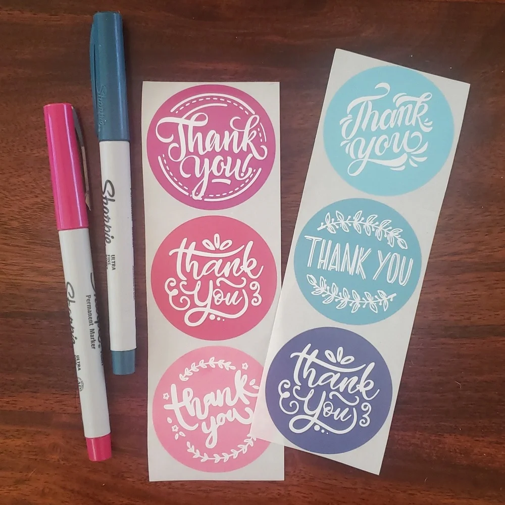 3/$15 THANK YOU STICKERS Set of 50 LARGE 2